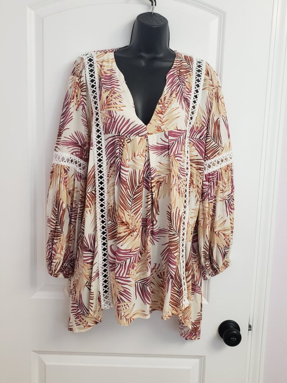 And The Why Palm Print Tunic